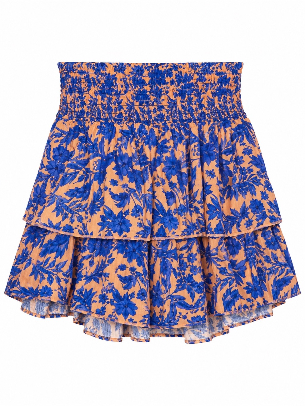 Universal Thread Womens Medium Floral Tiered Mini Skirt Smocked Waist Cotton